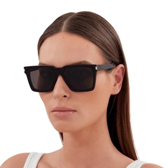 NEW SAINT LAURENT SL610 001 SQUARE BLACK UNISEX SL 610 001 SUNGLASSES - Picture 2 of 9